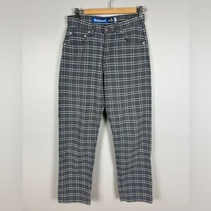 LEVI'S Vintage Y2K Relaxed Silver Tab Plaid Pant Unisex 30x30 Black Grey Checked